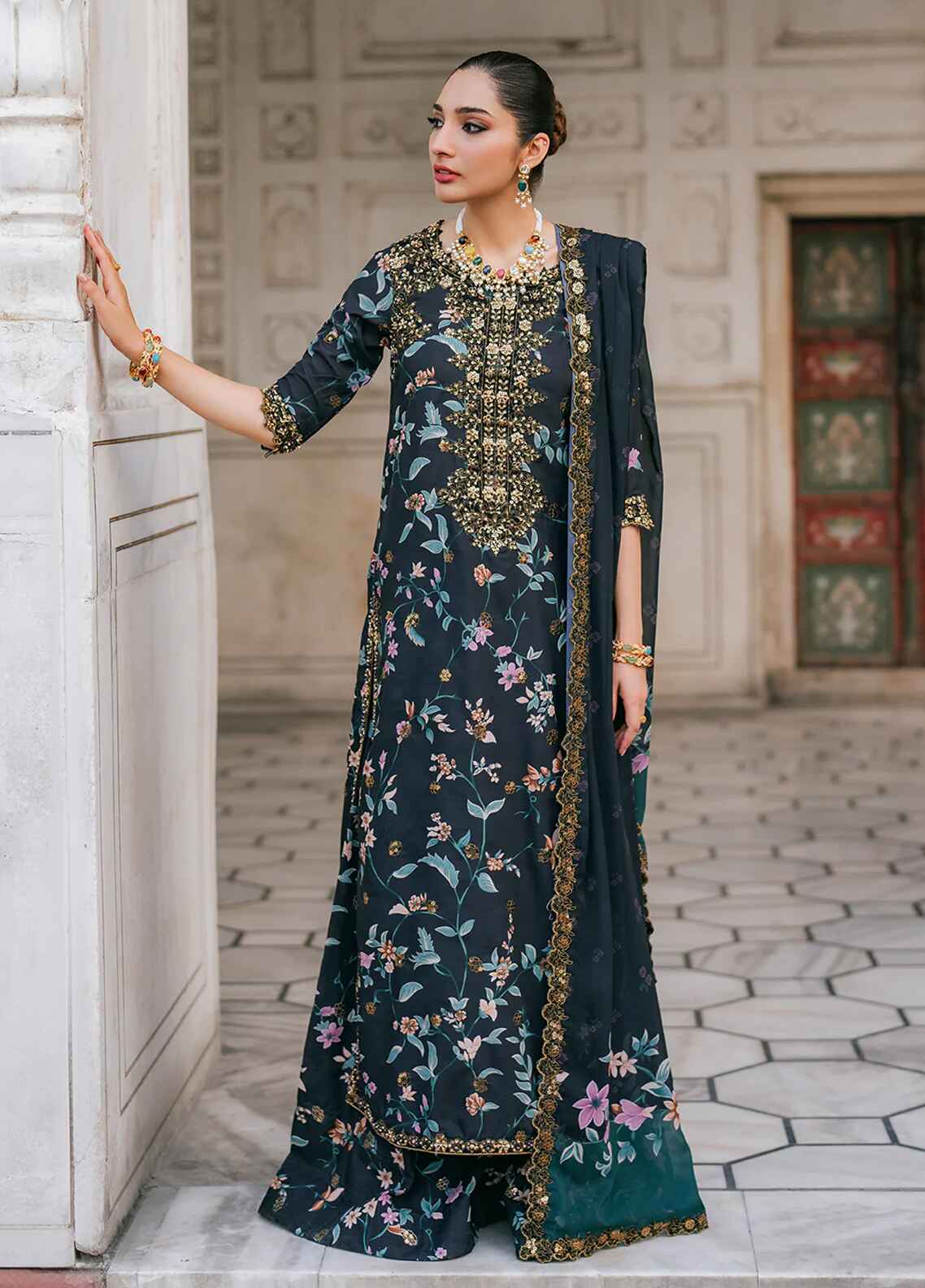 Embroidered Lawn 3 Piece Unstitched Suit D1731 IL-UE-317 - Summer Collection