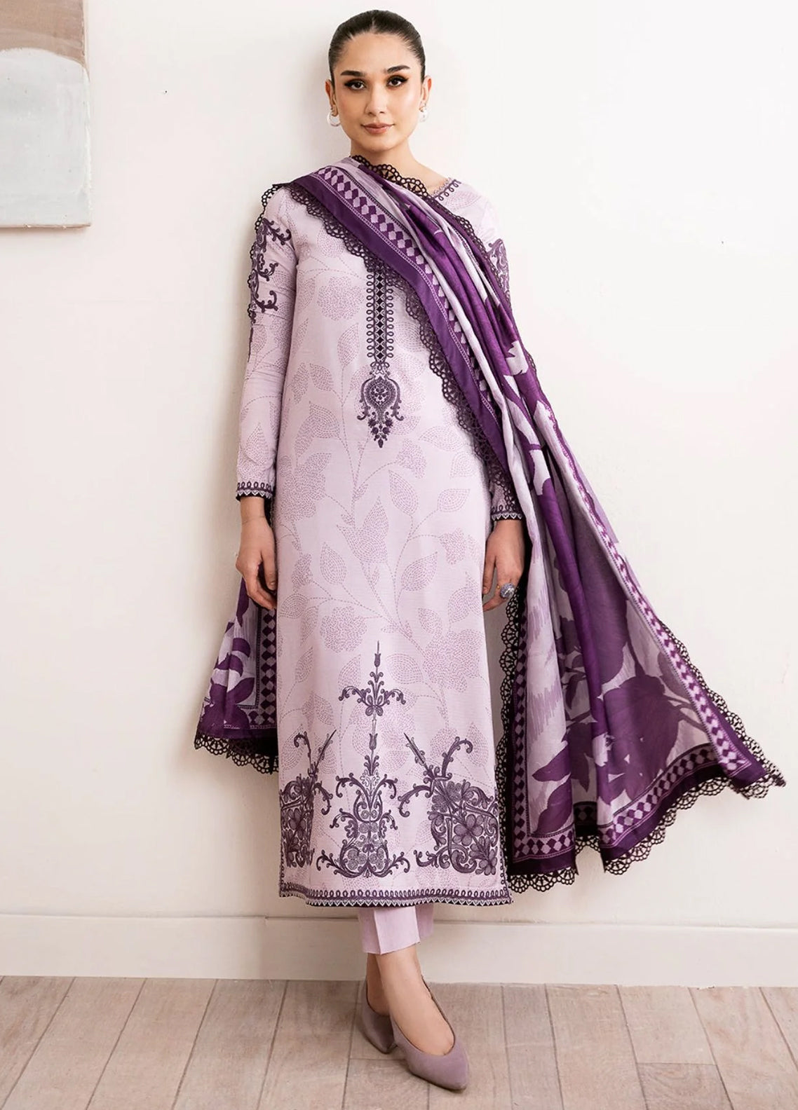 Embroidered Lawn 3 Piece Unstitched Suit D1744 BIL-73-A - Summer Collection