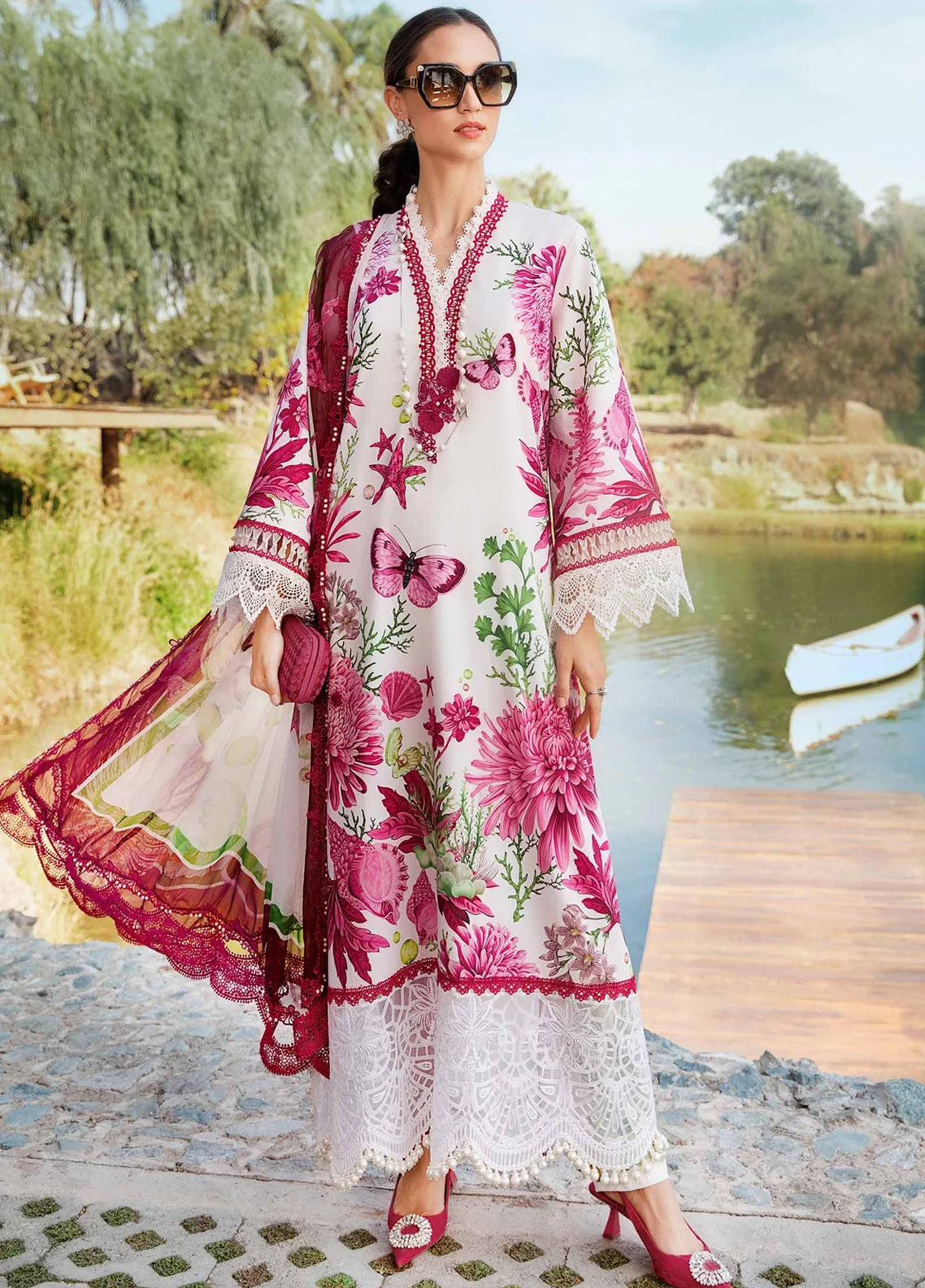 Embroidered Lawn 3 Piece Unstitched Suit D1739 MBP-MPT-2510-A-25 - Summer Collection