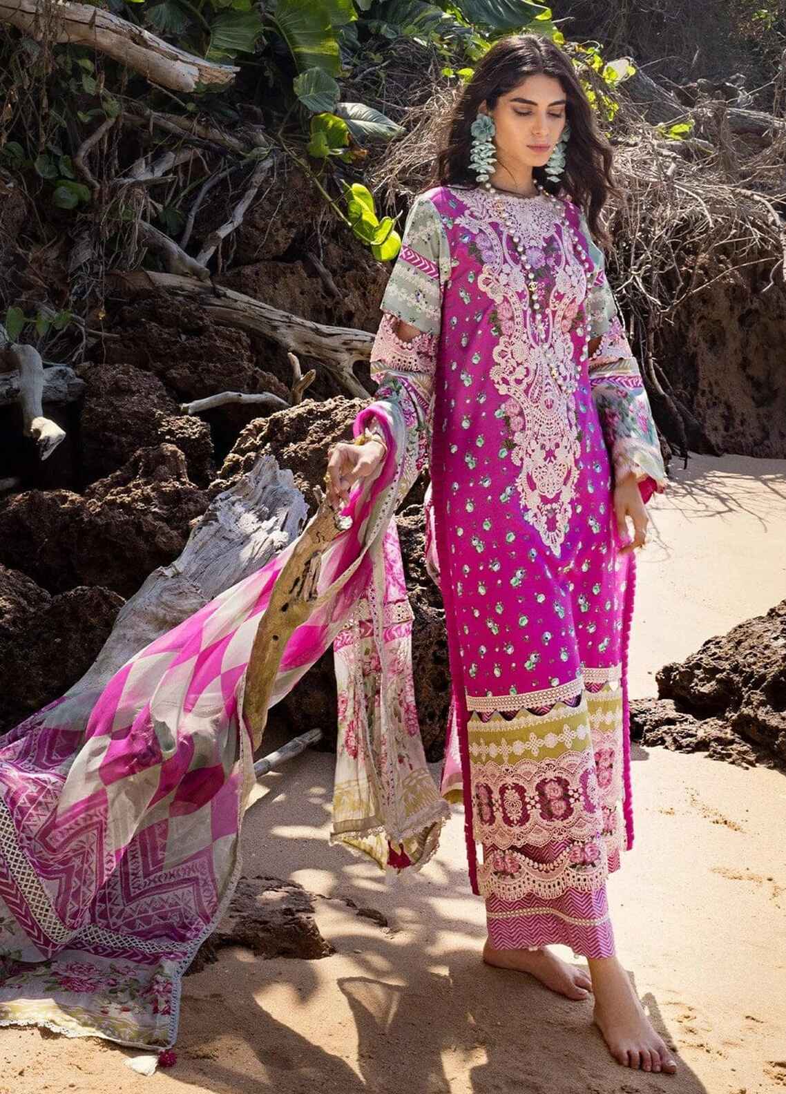 Embroidered Lawn 3 Piece Unstitched Suit D1557 ESL-04B-ENCHANTMENT - Summer Collection