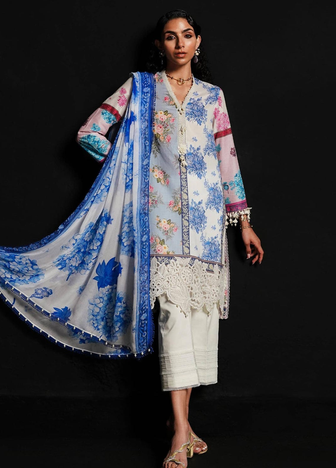 Embroidered Lawn 3 Piece Unstitched Suit  D1539 SSL-M241-003A-24 - Summer Collection