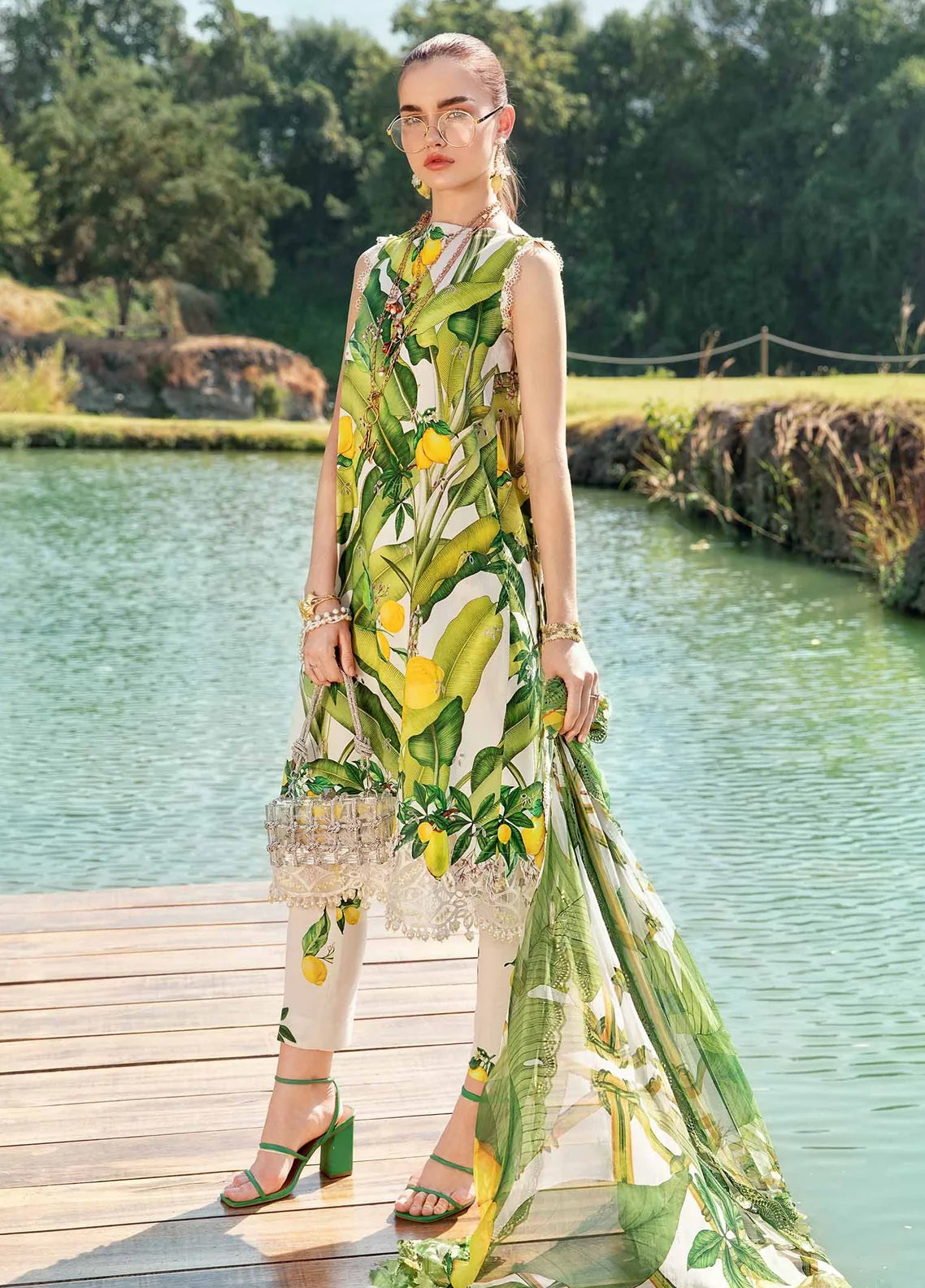 Embroidered Lawn 3 Piece Unstitched Suit D1735 MBL-MPT-2503-A-25 - Summer Collection