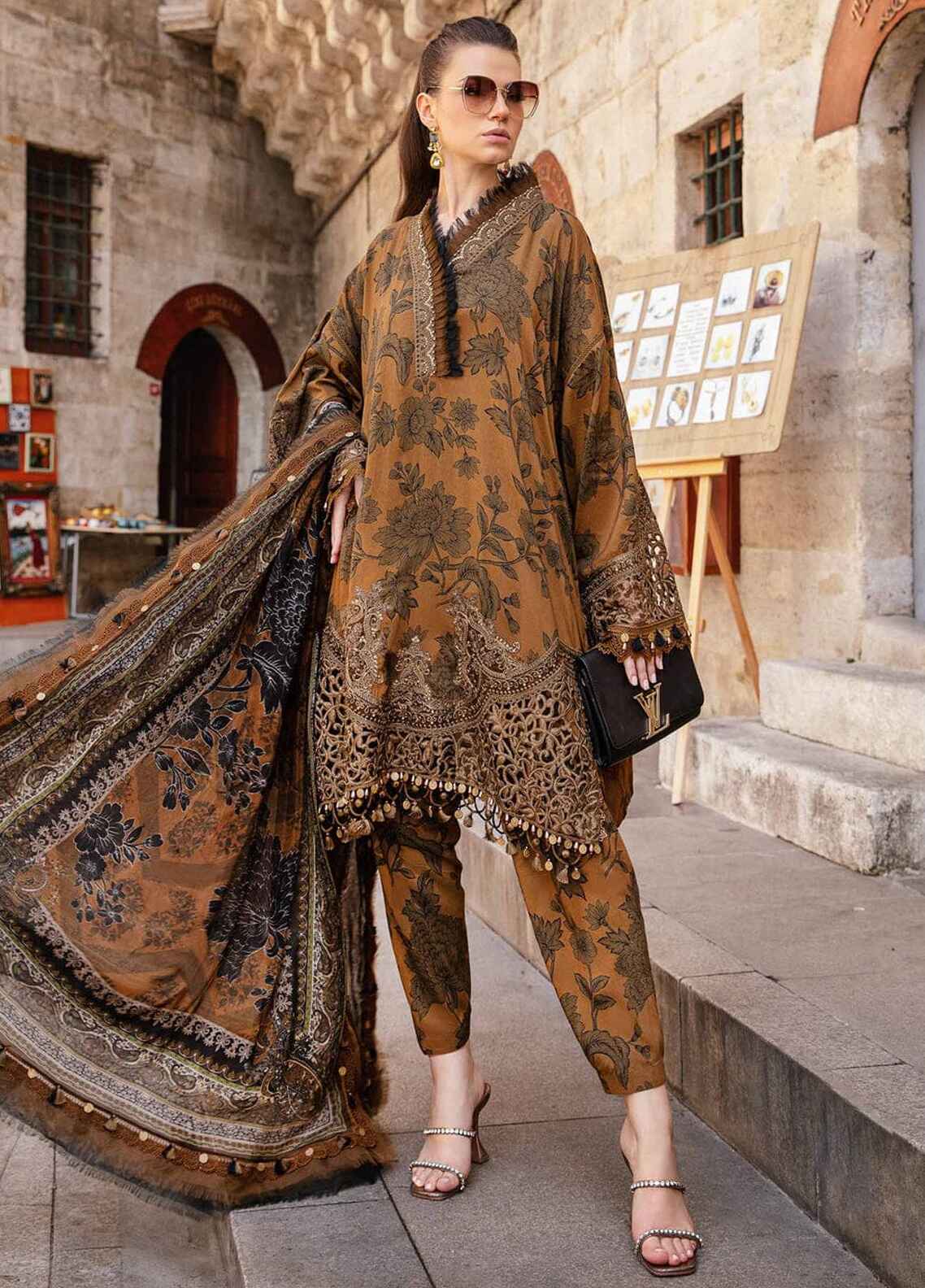 Embroidered Cambric 3 Piece Unstitched Suit D1615 MBL-MPT-2309-A-24-Winter Collection