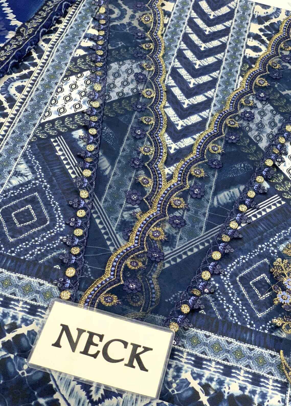 Embroidered Lawn 3 Piece Unstitched Suit D1583 MBL-MPT-2208-B-24- Summer Collection