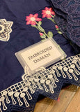 Embroidered Lawn 3 Piece Unstitched Suit D1725 CSSL-MIDNIGHT BLUE-24 - Summer Collection