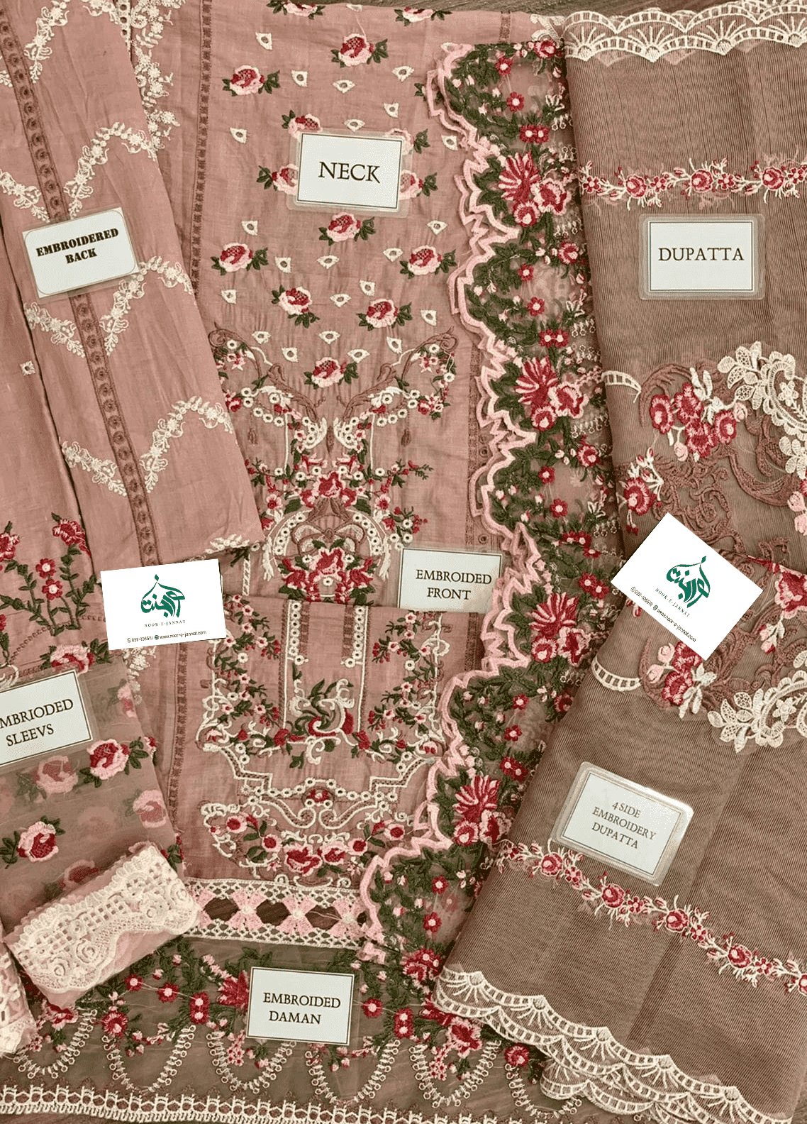 Luxury Embroidered Lawn Suit 3 Piece Unstitched  D1035-D03-A-MY-PINK-22-Summer Collection