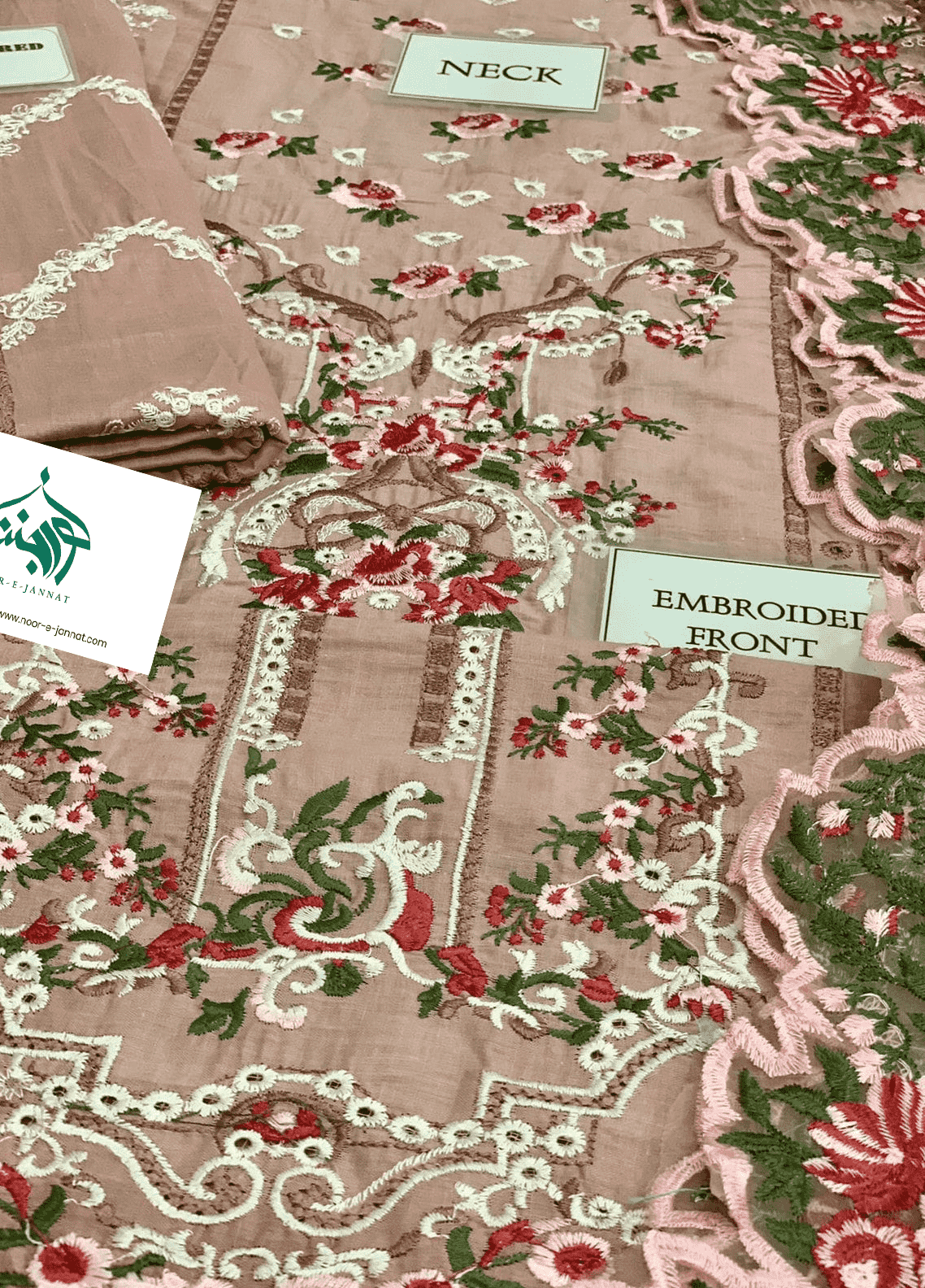 Luxury Embroidered Lawn Suit 3 Piece Unstitched  D1035-D03-A-MY-PINK-22-Summer Collection