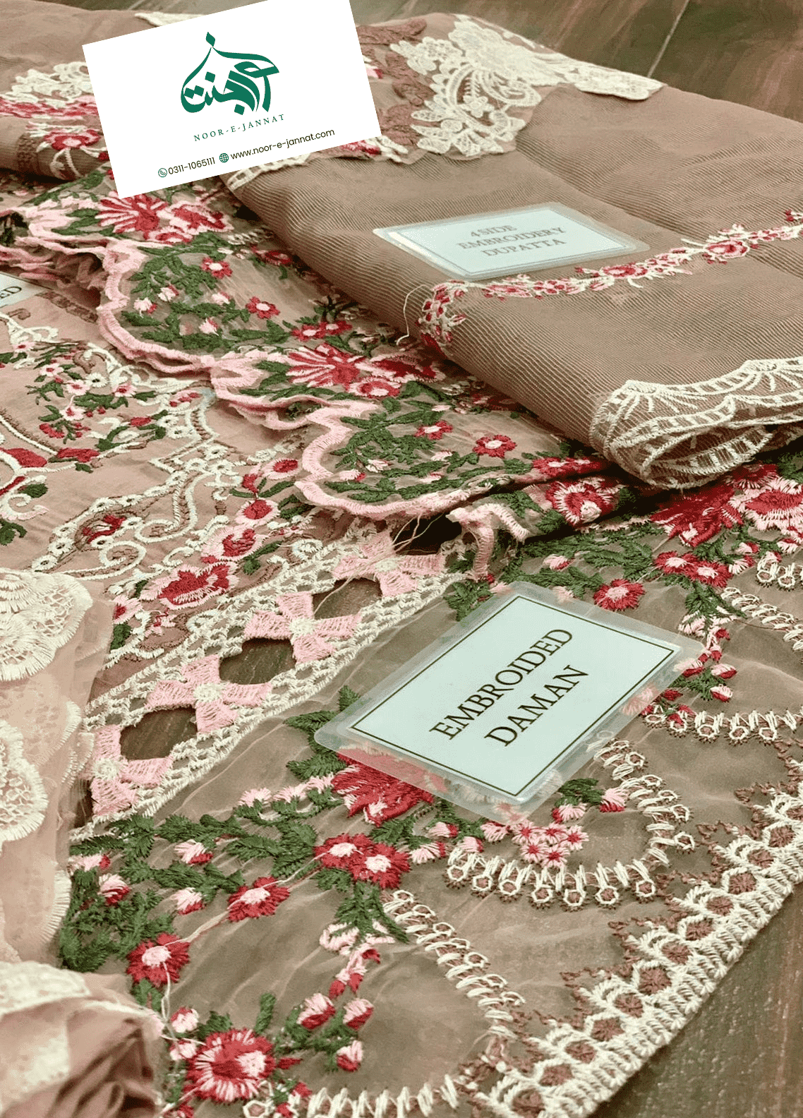 Luxury Embroidered Lawn Suit 3 Piece Unstitched  D1035-D03-A-MY-PINK-22-Summer Collection