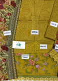 Embroidered Lawn 3 Piece Unstitched Suit D1580 MBL-MPT-2202-A-24 - Summer Collection