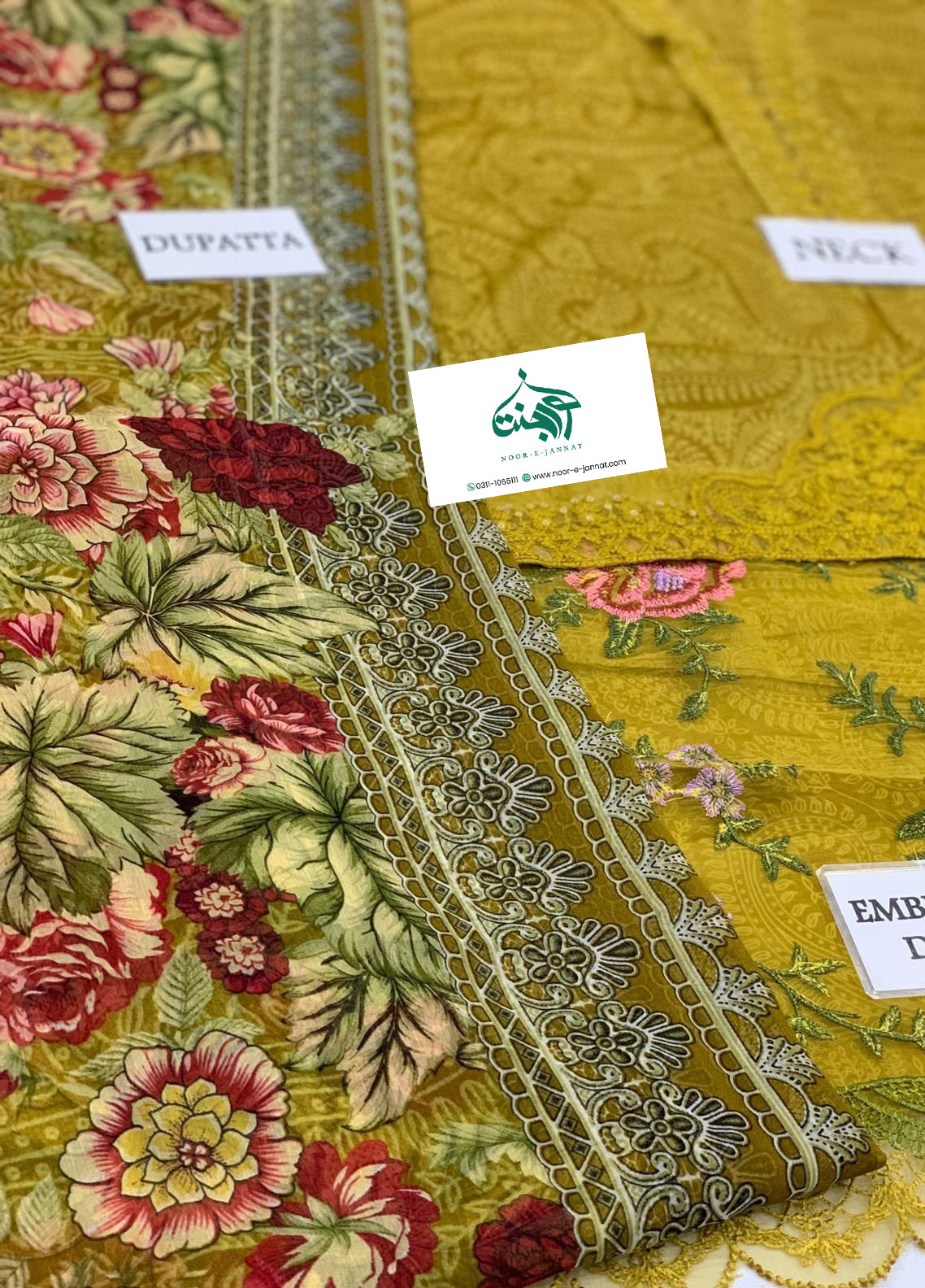Embroidered Lawn 3 Piece Unstitched Suit D1580 MBL-MPT-2202-A-24 - Summer Collection