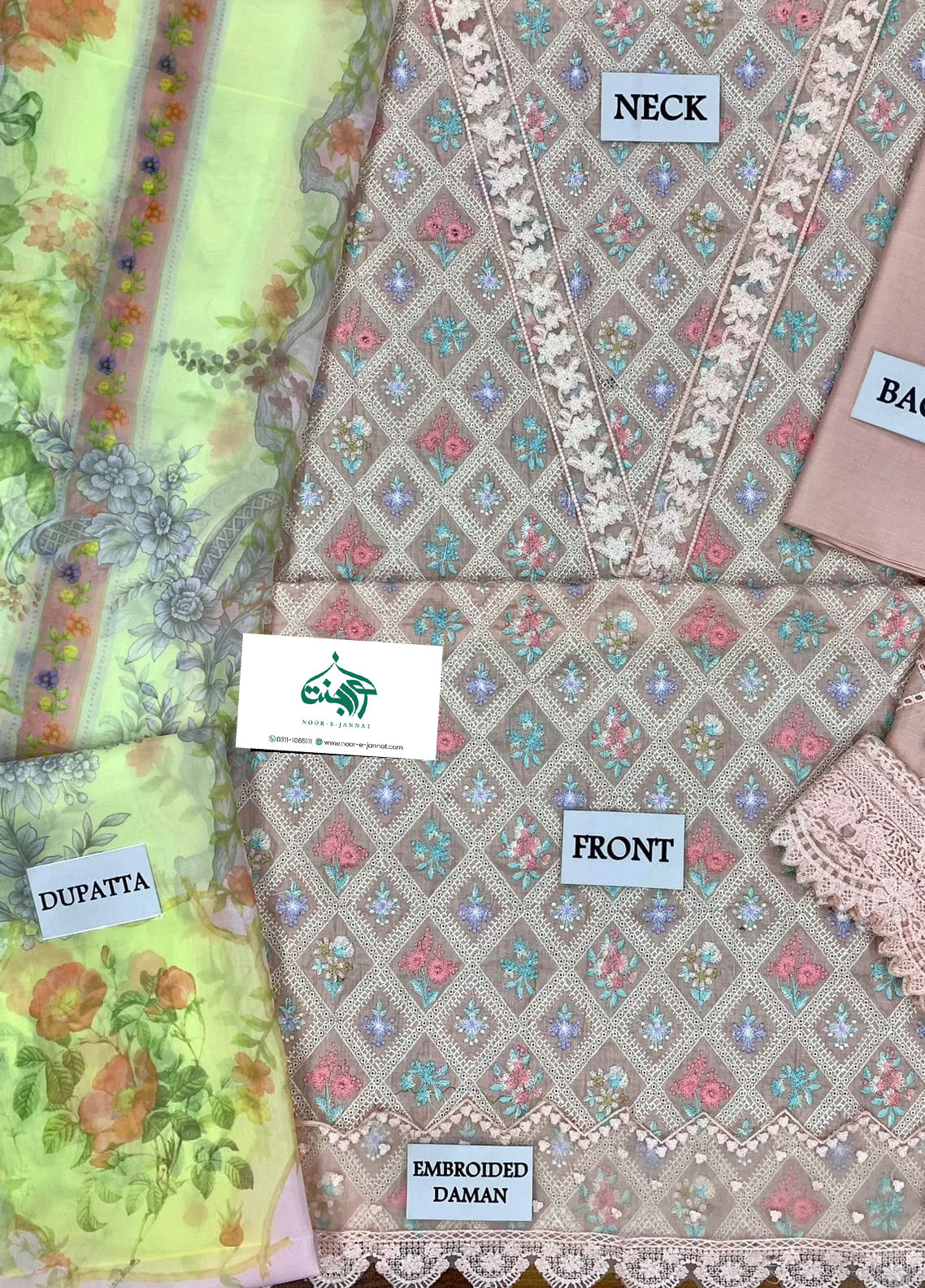 Embroidered Lawn 3 Piece Unstitched Suit D1579 MBL-MPT-2203-B-24 - Summer Collection
