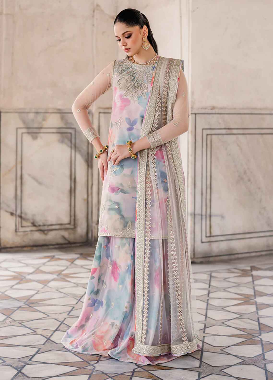 Embroidered Lawn 3 Piece Unstitched Suit D1732 IL-UE-312 - Summer Collection