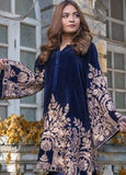Embroidered Velvet 3 Piece Unstitched Suit D1127-D701-18 -N.BLUE-formal Wear